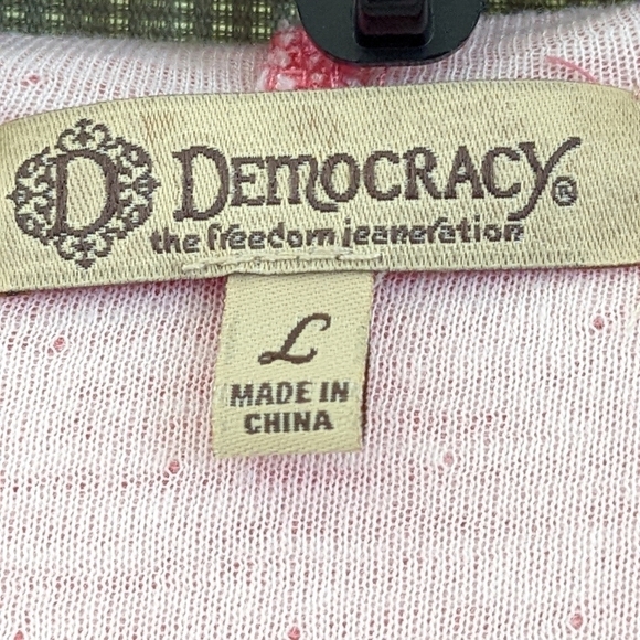 Democracy orange and white hooded coverup,size Large EUC - Picture 3 of 4